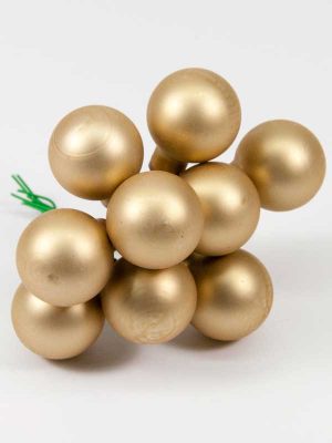 kerstballetjes mat goud 25 mm setje 9 stuks